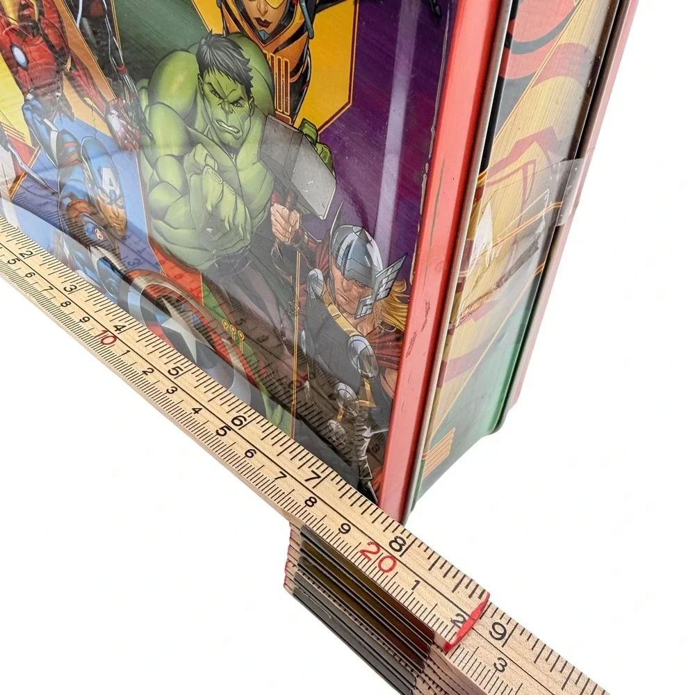 Marvel Kids Avengers Tin Lunch Box Red Superhero Iron Man Hulk Captain America